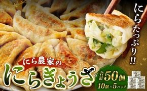 にら農家の ぎょうざ  国産 小分け (10個×5パック) 肉 惣菜 人気 おすすめ 簡単 グルメ 冷凍 豚肉 野菜 加工品