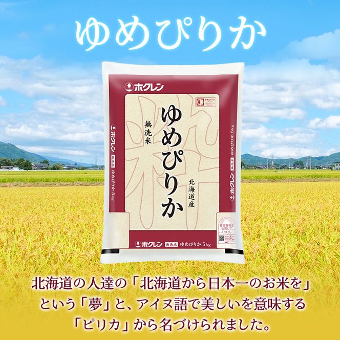 6ヵ月 定期便 (無洗米10kg)ホクレンゆめぴりか(無洗米5kg×2袋) お米 白米 ごはん ご飯 ライス 和食 炭水化物 主食 おにぎり お弁当  [JA新おたる] 