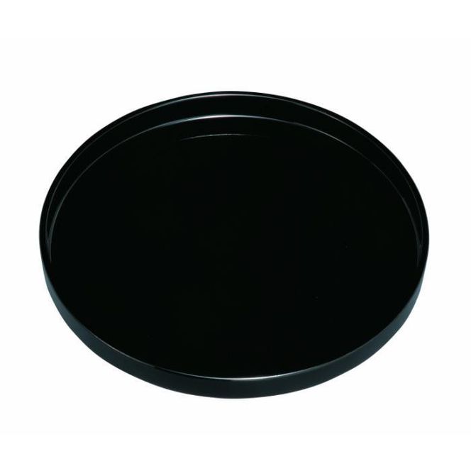 切立丸盆 24cm 黒 両面塗 研き仕上げ ［YG447］ 303446_CC445