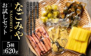 【3ヶ月定期便】なごみやお試しセット 5種 合計620g セット ピクルス きゅうり 椎茸 芽キャベツ 牛蒡 ゴボウ 漬物 漬け物 詰合せ 詰め合わせ 野菜 野菜漬け 茨城県 守谷市 送料無料