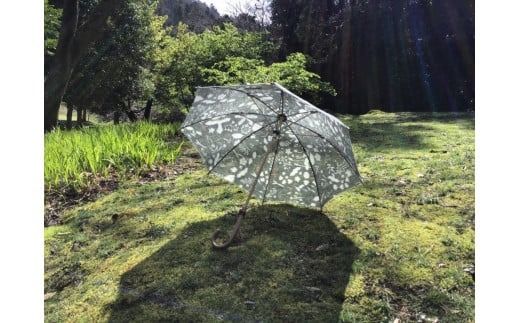 【日傘】ほぐし織 麻100％ 夏草 グレー