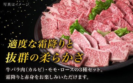 【全6回定期便】( まるごと 糸島 ) A4 糸島 黒毛和牛 焼肉 、 バーベキュー セット 3品 盛り 1500g 入り 糸島市 / 糸島ミートデリ工房 [ACA285] 牛肉 赤身 黒毛和牛 焼肉 和牛 国産 肉 牛 ロース カルビ モモ 黒毛和牛