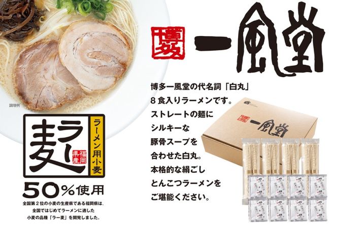 ラーメン 一風堂 とんこつラーメン 白丸 ラー麦麺 スープ 6食 セット [地域商社ふるさぽ 福岡県 筑紫野市 21761445] 博多 福岡 らーめん ラー麦 とんこつ 豚骨 博多ラーメン 豚骨ラーメン 白丸ラーメン