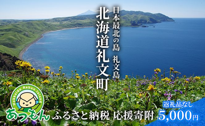 【返礼品なし】北海道 礼文町 ふるさと応援寄附金 5,000円コース ［北海道礼文町］【 寄附のみ 応援 支援 礼文島 地域貢献 自然保護 地方創生 まちづくり ふるさと納税 】