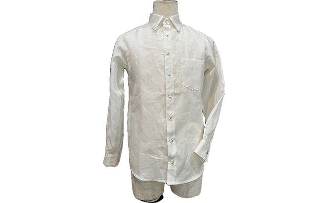 雪さらし体験【メンズシャツ】ファッション 男性 メンズ 洋服 シャツ からむし生地 涼感 通気性 漂白 殺菌 体験型 冬 雪 信濃川 新潟県 十日町市