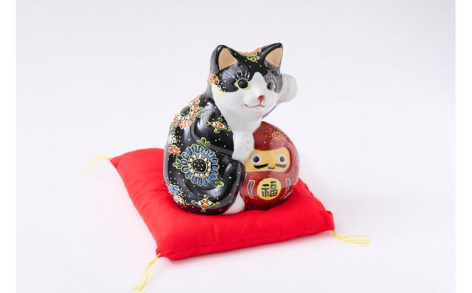 5号達磨招き猫　黒盛　（布団付） 172111_CY13007