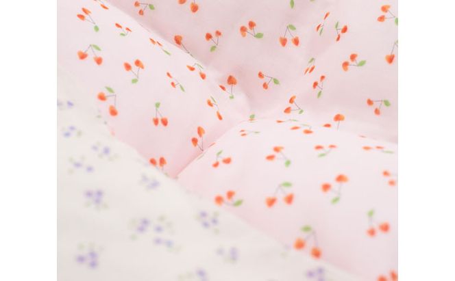 PGガーゼ　布団カバー＆枕カバー ハートさくらんぼ 寝具 綿 