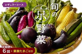 【6回定期便】旬の京野菜　毎月お届けレギュラーコース（全6回）＆『葉酸たまご』6個入り×1パック×3回分付≪定期便 野菜 ふるさと納税野菜≫ ※沖縄・離島・諸島へのお届け不可