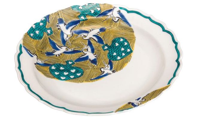 九谷焼　 8号盛皿　古九谷風かるた　a01　大志窯 食器 キッチン雑貨 キッチンアイテム 雑貨 お皿 食卓 テーブルコーディネート 盛り付け 