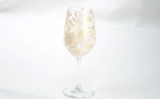 【絵付け手描き】ワイングラス「デイジー」 根本久美作 | ワイン 硝子 食器 おしゃれ 一点もの