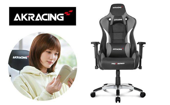 099H3161 【ふるさと納税限定】AKRacing Pro-X Gaming Chair (Grey) JP エーケーレーシング ゲーミングチェア（ヘッドレスト・ランバーサポート付き）