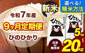 新米 令和7年産 【9ヶ月定期便】 ひのひかり 選べる 精米方法 白米 無洗米 5kg 10kg 15kg 20kg《お申込み翌月から出荷》熊本県 大津町 国産 熊本県産 ヒノヒカリ こめ お米---hn7tei_112500_5kg_mo9_oz_h---