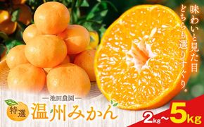 特選 温州みかん 選べる内容量 2kg 3kg 5kg 池田農園《11月上旬-12月末頃出荷》熊本県 玉名郡 玉東町 みかん ミカン 柑橘 フルーツ 果物 自然栽培 栽培期間中農薬・肥料不使用---gkt_ikd_4_2kg---