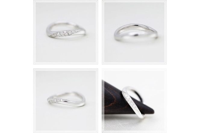 指輪 PT100 (プラチナ 10％) ダイヤモンド 0.10ct レディース リング 5～16号 0.5号刻み 【 261-pt100 】 [オーダーメイドジュエリーメイ 山梨県 韮崎市 20745616] マリッジリング S字 ウェーブライン 2列ダイヤ ジュエリー アクセサリー 結婚指輪  ダイヤ  シルバーリング