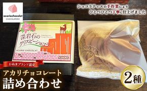 アカリチョコレート 2種 詰め合わせ ギフトセット かぬまブランド 認定 深岩石のクリスピーショコラ カリカリ塩キャラメルミルク chocolate ショコラ カカオ