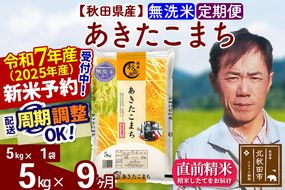 ※令和7年産 新米予約※《定期便9ヶ月》秋田県産 あきたこまち 5kg【無洗米】(5kg小分け袋) 2025年産 お届け周期調整可能 隔月に調整OK お米 みそらファーム|msrf-30309