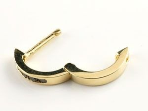 18金 フープ ピアス メンズ ブラックダイヤモンド 片耳 フープピアス 小さめ K18 ゴールド イエローゴールドK18 リングピアス シンプル160620ad202yum SWAA375