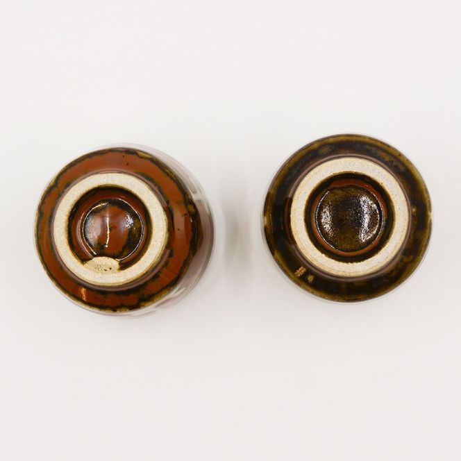 【益子焼】柿釉 湯呑みセット 2個入 | 村澤陶苑 湯呑み 益子焼 セット 贈り物 ギフト 【食洗機〇 レンジ〇 オーブン×】 (BV004)