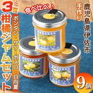 isa556 3種の柑橘ジャム食べ比べセット(計9個・ボンタン、サワーポメロ、日向夏 各140g)【薩摩美食倶楽部】