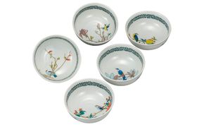 九谷焼　4.2号小鉢揃　花鳥絵変り （5枚セット）a01 食器 キッチン雑貨 キッチンアイテム 雑貨 小物 お皿 食卓 テーブルコーディネート 