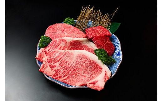 【1週間以内発送】A5等級 未経産雌限定 特撰近江牛ステーキ 厳選３種盛 合計1kg【FO16W】