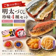 明太子 珍味 4種 明太づくし Aセット 数の子明太 いか明太 さば明太 いわし明太 おつまみ つまみ ご飯のお供 ごはんのお供 大刀洗 配送不可：離島