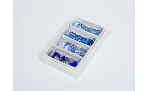 九谷焼のかけらを再生した箸置き HASHI STAND 4点セット (08 青系)