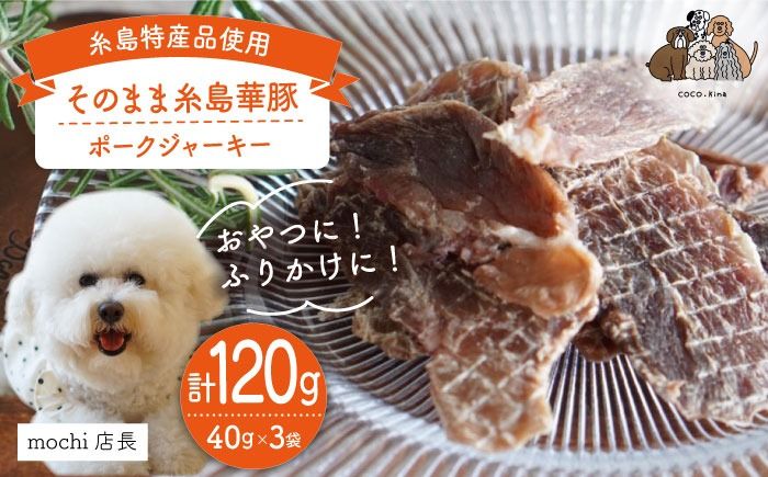 [糸島特産品使用] 無添加 そのまま 糸島華豚 3袋 糸島市 / 株式会社コバヤシ[coco.kina] 犬 おやつ ドッグフード ジャーキー [ASL007] 無添加 ドッグフード おやつ ビーフジャーキー 犬 ペット