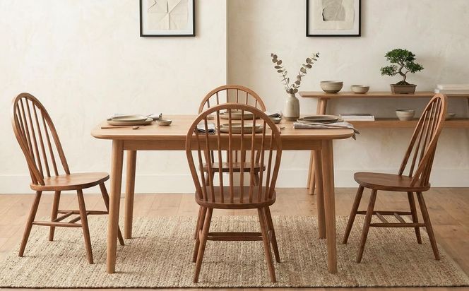 椅子 チェア ダイニングチェア ウィンザーチェア 1脚 2脚セット 4脚セット 単品 完成品 座面高さ44 疲れにくい ビーチ材 無垢材 天然木 ブラウン ナチュラル シンプル 北欧 おしゃれ リビングチェア 食卓椅子 家具 Coccole C268 4脚 322032_BQ063