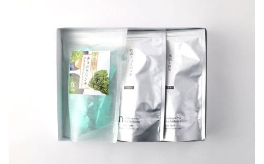 中山吉祥園 八女茶3種セット【水出し・朝露・抹茶クランチ】 八女茶 お茶 茶 緑茶 お菓子 詰め合わせ セット