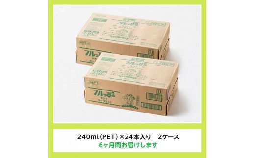 【6ヶ月定期便】サンA フルッぴーキウイヨーグルト(PET)240ml×48本 【 川南町 フルーツ ヨーグルト キウイ ドリンク 定期便 】[D03004t6]