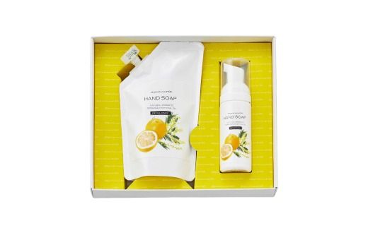 【 ミアミモザ 】【 ギフト箱入 】ミアミモザ ハンドソープ ＆ 詰め替え レフィル セット 各1個 化粧箱 ギフト箱 天然香料 が ふんわり 広がる 手洗い ギフト プレゼント 美容 コスメ 高知県 高知 四万十市 四万十 しまんと 25-73