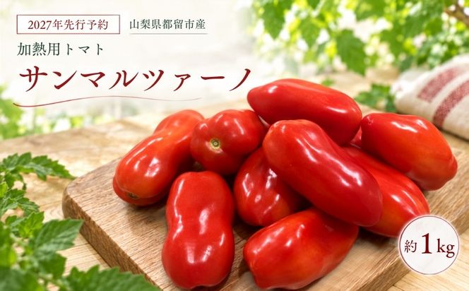 【2027年先行予約】山梨県都留市産 加熱用トマト サンマルツァーノ 約1kg