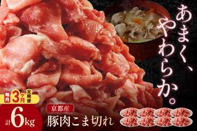 【隔月×3ヶ月定期便】京都産こだわりの豚肉 こま切れ　2kg （250g×8パック）　TN00019