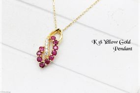 ネックレス K18YG イエローゴールド ルビー ダイヤモンド 0.05ct レディース ペンダント【f134-rd-k18yg】 [株式会社オーダーメイドジュエリーメイ 山梨県 韮崎市 20743780] ジュエリー アクセサリー アクセ ダイヤ 