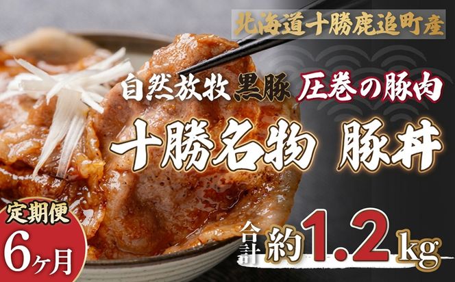 【定期6ヶ月】鹿追産 自然放牧黒豚 圧巻の豚肉 十勝名物 豚丼 SKN065