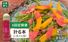 【全6回定期便】糸島 そだち の ビーツ ドレッシング （ 285ml × 1本 ）《糸島》【農香美人】 [AAG046] ドレッシング ボトル 栽培期間中 農薬不使用 野菜 ビーツ 糸島 定期便