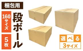 梱包用段ボール　160サイズ　5枚 ［206A04］ 梱包用 段ボール セット 選べる サイズ 規格 段ボール箱 梱包 季節用品 書類 整理箱 衣類 収納 片付け 整理 DIY 工作 荷物 引っ越し 防災 備蓄 便利 フリマ 通販 配送 荷造り お取り寄せ 愛知県 小牧市 送料無料