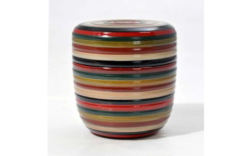 山中塗 中棗 細独楽 1個 轆轤挽き 棗 茶入れ 黒漆 化粧箱 贈答 贈り物 ギフト 山中木製漆器 伝統工芸 工芸品 国産 日本製 F6P-0211