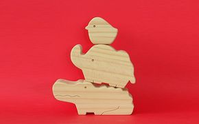 かわいい　Animalつみき 工芸品 玩具 