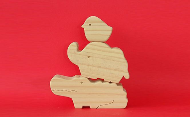 かわいい　Animalつみき 工芸品 玩具 