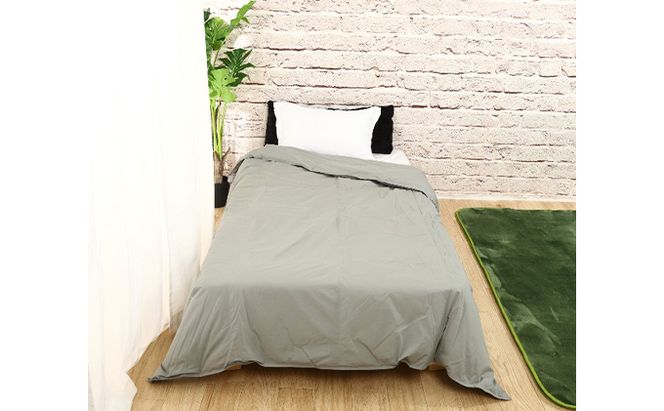 【春夏用】洗える羽毛肌掛け布団シングルダウン90％0.3kgダウンケット洗濯できる無地グレー日本製 寝具 軽量 抗菌 消臭 