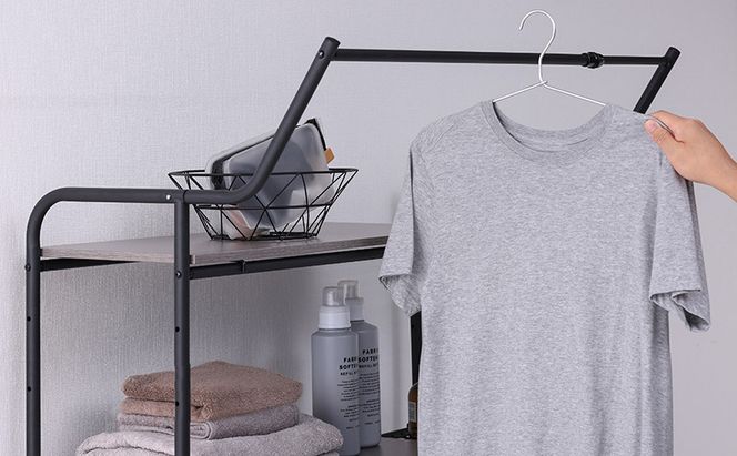 ランドリーラック 伸縮スタイルランドリーラック ハンガーバー付き HSLR-EX895 ブラック アイリスオーヤマ 伸縮 洗濯機ラック 洗濯ラック 洗濯機 laundry ランドリー ランドリー収納 一人暮らし インテリア 