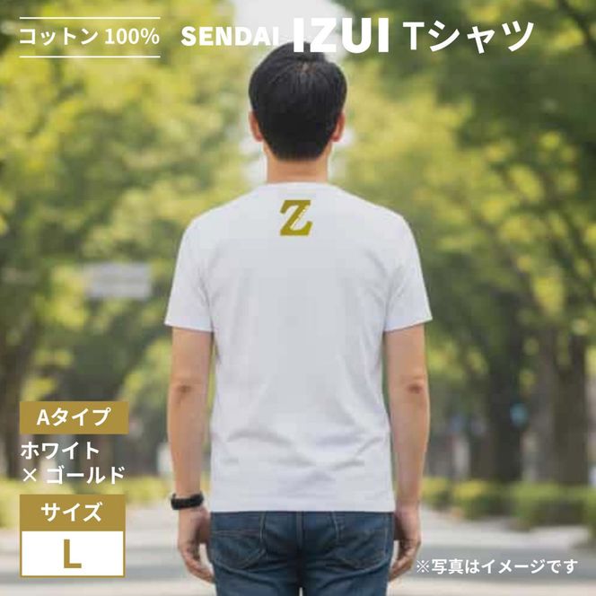 宮城 仙台 Ｔシャツ 綿100% 厚手【SENDAI IZUI & Go.】白×金　Lサイズ 041009_FC006VC02