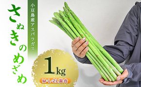 アスパラガス 小豆島産 「さぬきのめざめ」 M、L、2L混合1kg 野菜