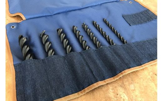 【電気の配線工事の穴あけに!!】クギ切りドリル7本+Drill　Roll Bagセット