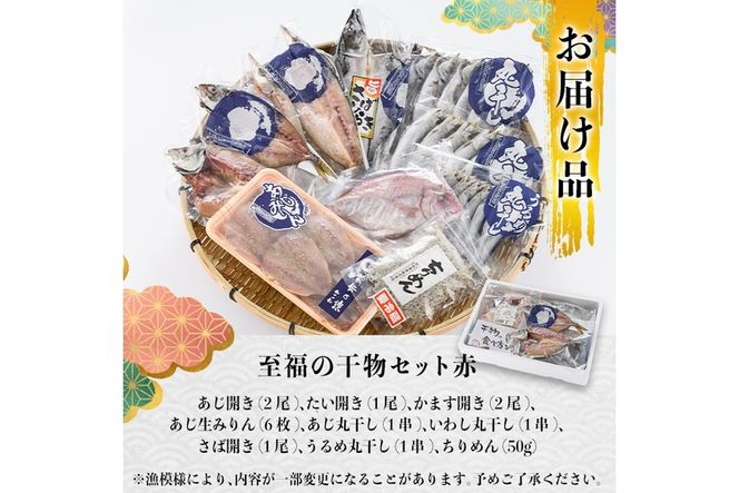 老舗海産物問屋 選りすぐり干物 セット 赤 (9種)あじ 鯵 たい 鯛 みりん ちりめん さば 鯖 海鮮 魚 いわし セット 詰合せ 【BQ69】【佐伯海産(株)】