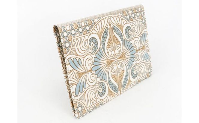 【文庫屋大関】パーソナルホルダー　ロカイユ＜ブルーグレー＞【皮革工芸品】 民芸品 雑貨 日用品 文房具 革小物 革製品 ファイル ケース 