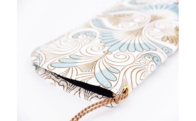 【文庫屋大関】メガネケース　ロカイユ＜ブルーグレー＞【皮革工芸品】 ファッション小物 民芸品 