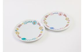 ハレクタニ　花と鳥プレート　ペア 172111_CY7002